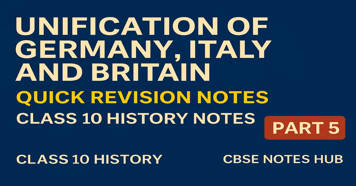 "Rise of Nationalism in Europe Part 5 – Quick Revision Notes for Class 10 History by CBSE Notes Hub"