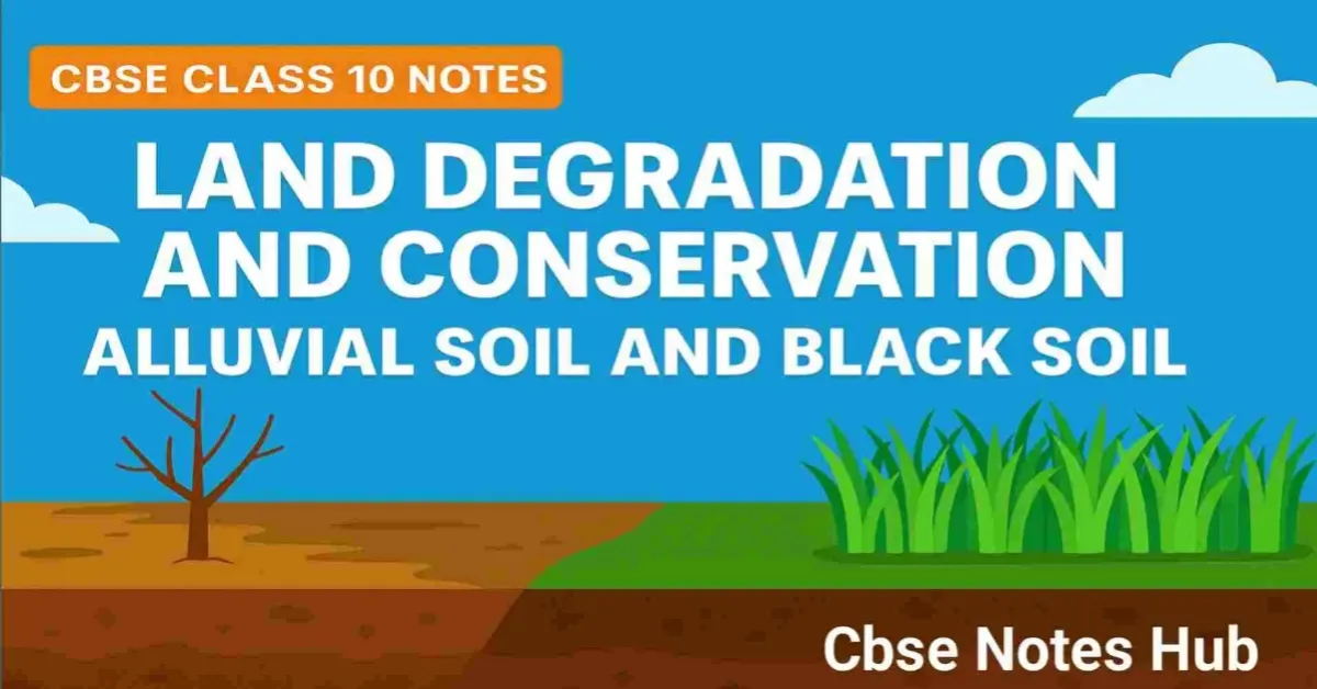 Land Degradation and Conservation, Alluvial Soil and Black Soil – CBSE Class 10 Notes